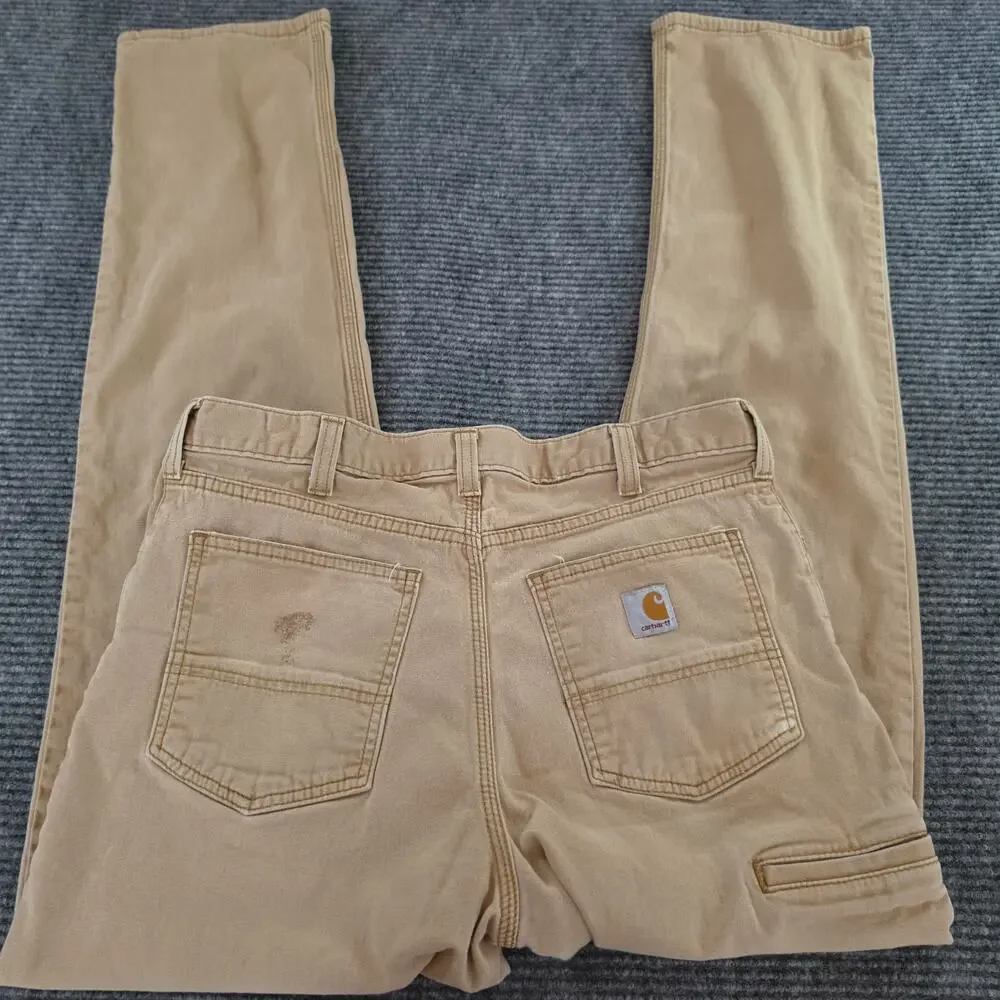 Carhartt Men's Size 34x36 Tan Relaxed Fit Pants